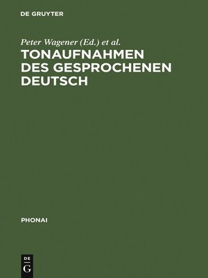 cover image of Tonaufnahmen des gesprochenen Deutsch